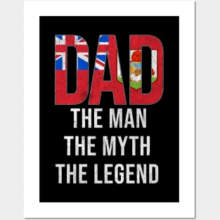 Bermudian Dad The Man The Myth The Legend - Gift for Bermudian Dad With Roots From Bermudian Posters and Art